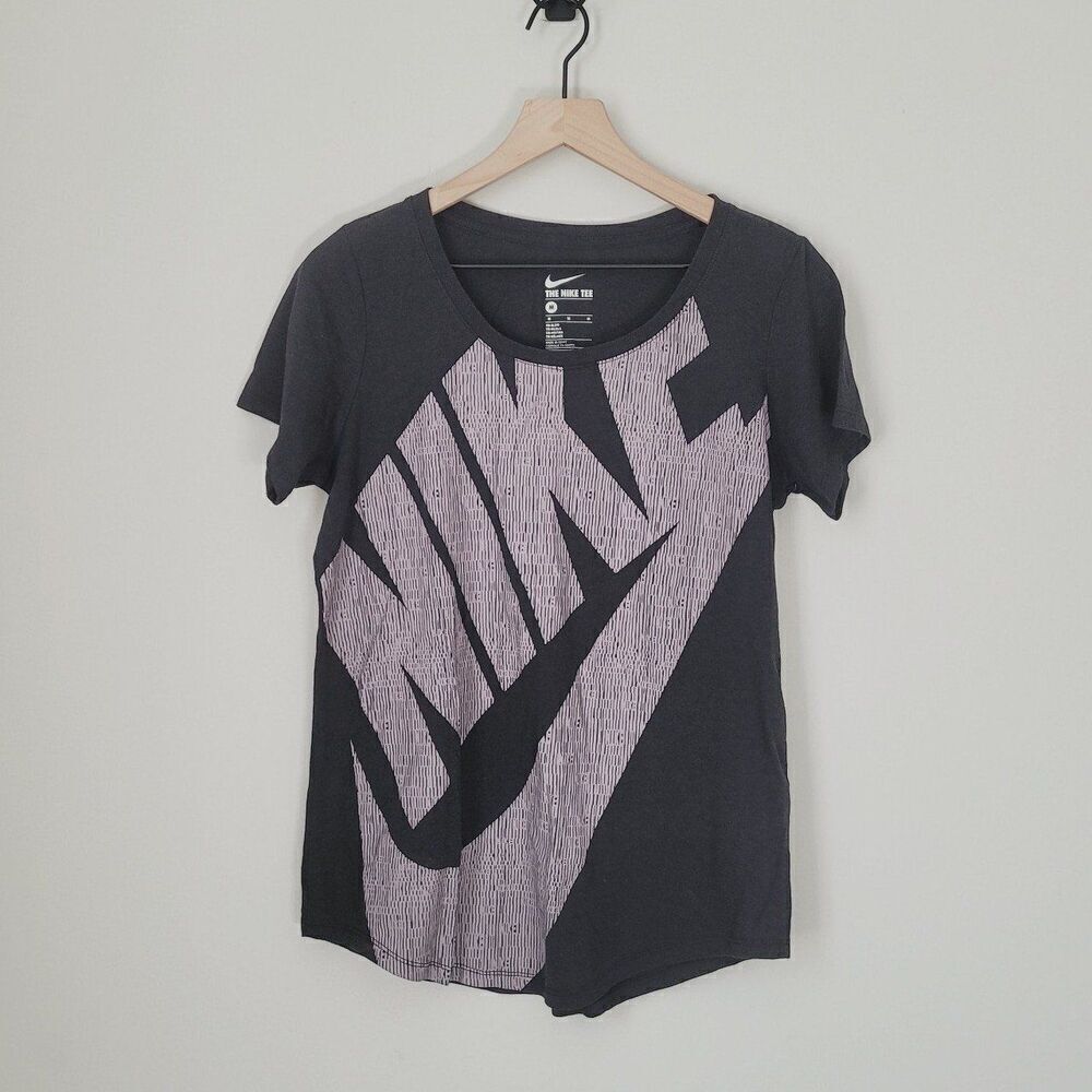 Nike The Nike Tee Dark Grey & Purple Tee Size Medium
